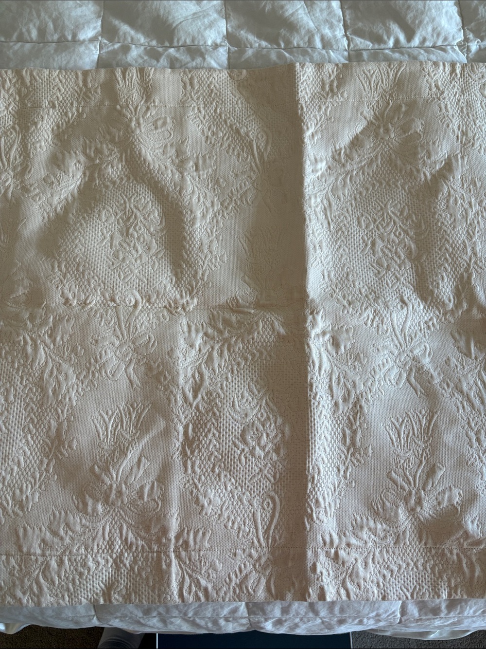 Embroidered Ivory standard size sham new never used SFERRA